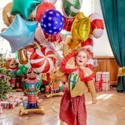 PARTYDECO Balon Elf Stojacy Foliowy 32X75 Cm Wielokolorowy Hot