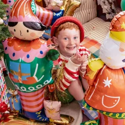 PARTYDECO Balon Elf Stojacy Foliowy 32X75 Cm Wielokolorowy Hot
