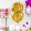PARTYDECO Balon Metal Foliowy Cyfra "8" 86 Cm Zloty Best