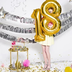 PARTYDECO Balon Metal Foliowy Cyfra