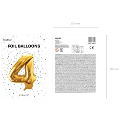 PARTYDECO Balon Metal Foliowy Cyfra
