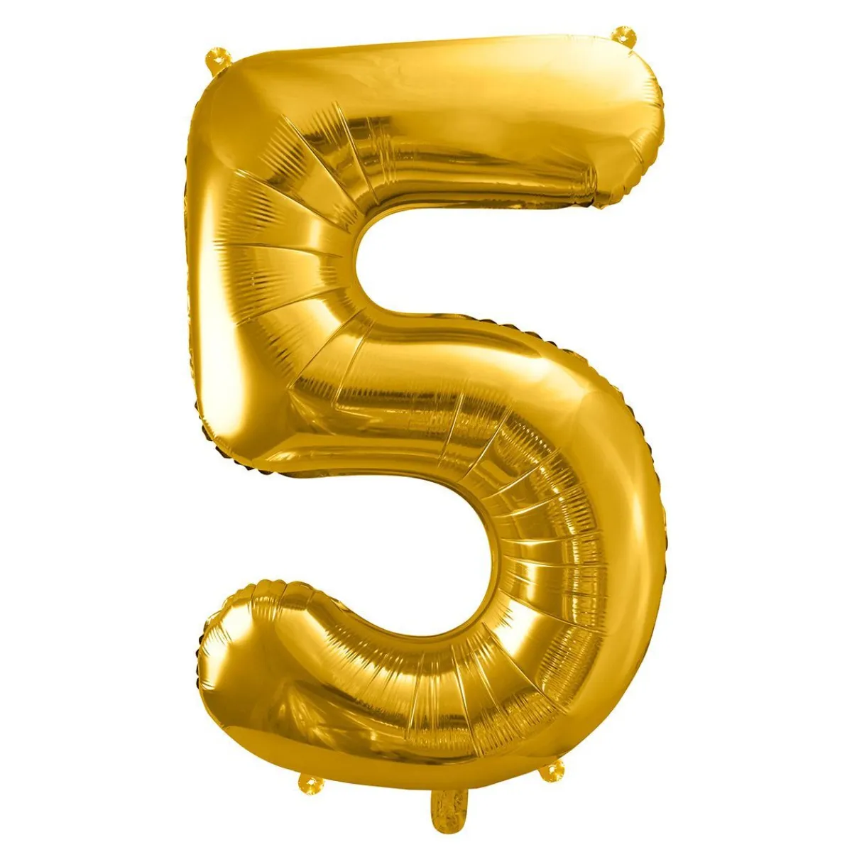 PARTYDECO Balon Metal Foliowy Cyfra "5" 86 Cm Zloty