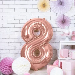 PARTYDECO Balon Pink Metal Foliowy Cyfra "8" 86 Cm Rozowy Online