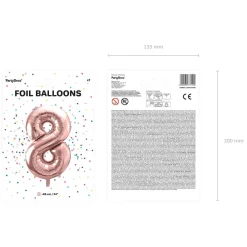 PARTYDECO Balon Pink Metal Foliowy Cyfra 
