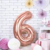 PARTYDECO Balon Pink Metal Foliowy Cyfra "6" 86 Cm Rozowy Discount