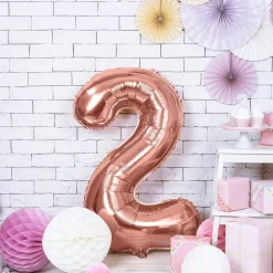 PARTYDECO Balon Pink Metal Foliowy Cyfra "2" 86 Cm Rozowy Online
