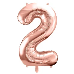 PARTYDECO Balon Pink Metal Foliowy Cyfra "2" 86 Cm Rozowy Online