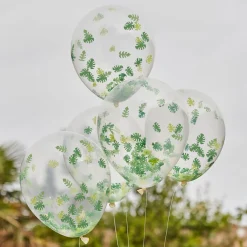 GINGER RAY Balony Lets Go Wild Z Confetti 5 Szt. Fi 30,5 Cm Przezroczysty Discount