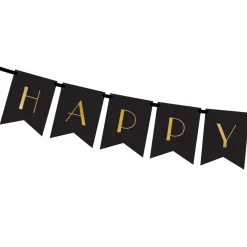 PARTYDECO Baner New Year Ze Zlotym Napisem 2,5 M Czarny Sale