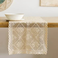 HOMLA Bieznik Crochet Szydelkowy Bezowy 40X160 Cm Best