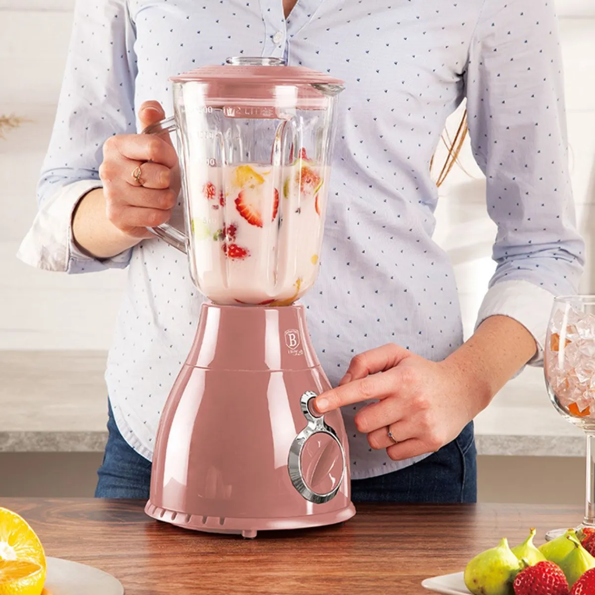 BERLINGER HAUS Blender I-Rose Kielichowy 1,5 L Rozowy Outlet