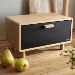 HOMLA Chlebak Bambou Czarny 35X23 Cm Naturalny New