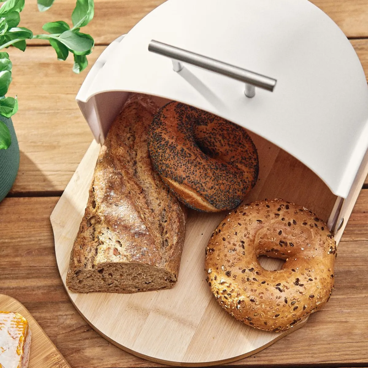 HOMLA Chlebak Darvin Okragly 37X26X22 Cm Bialy Sale