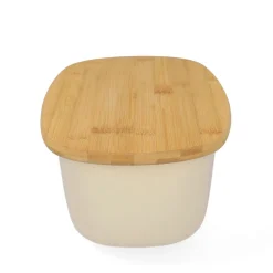 HOMLA Chlebak Nores Z Bambusowa Pokrywka 37X22X14 Cm Bezowy Outlet