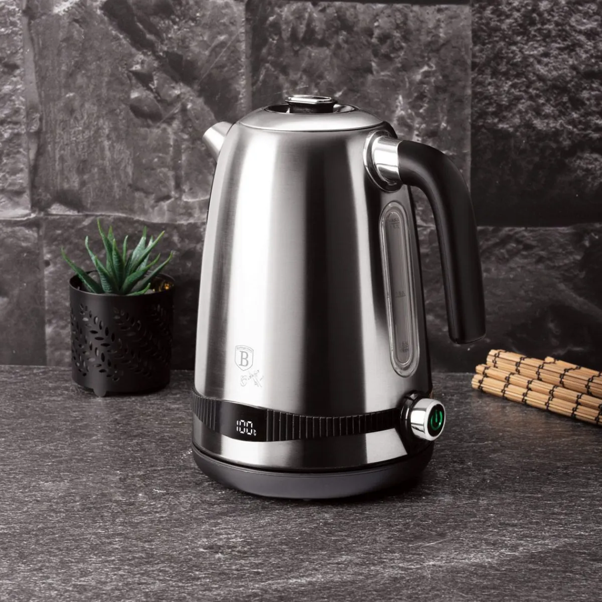 BERLINGER HAUS Czajnik Elektryczny Black Silver Eternal Z Regulacja Temperatury Srebry 1,7 L Srebrny Outlet