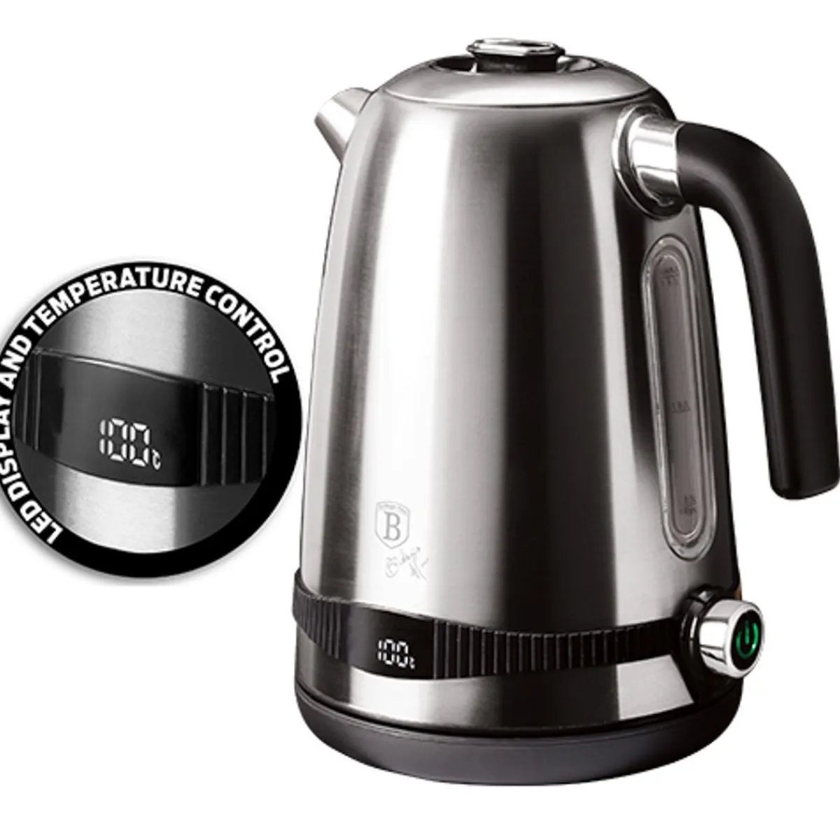 BERLINGER HAUS Czajnik Elektryczny Black Silver Eternal Z Regulacja Temperatury Srebry 1,7 L Srebrny Outlet