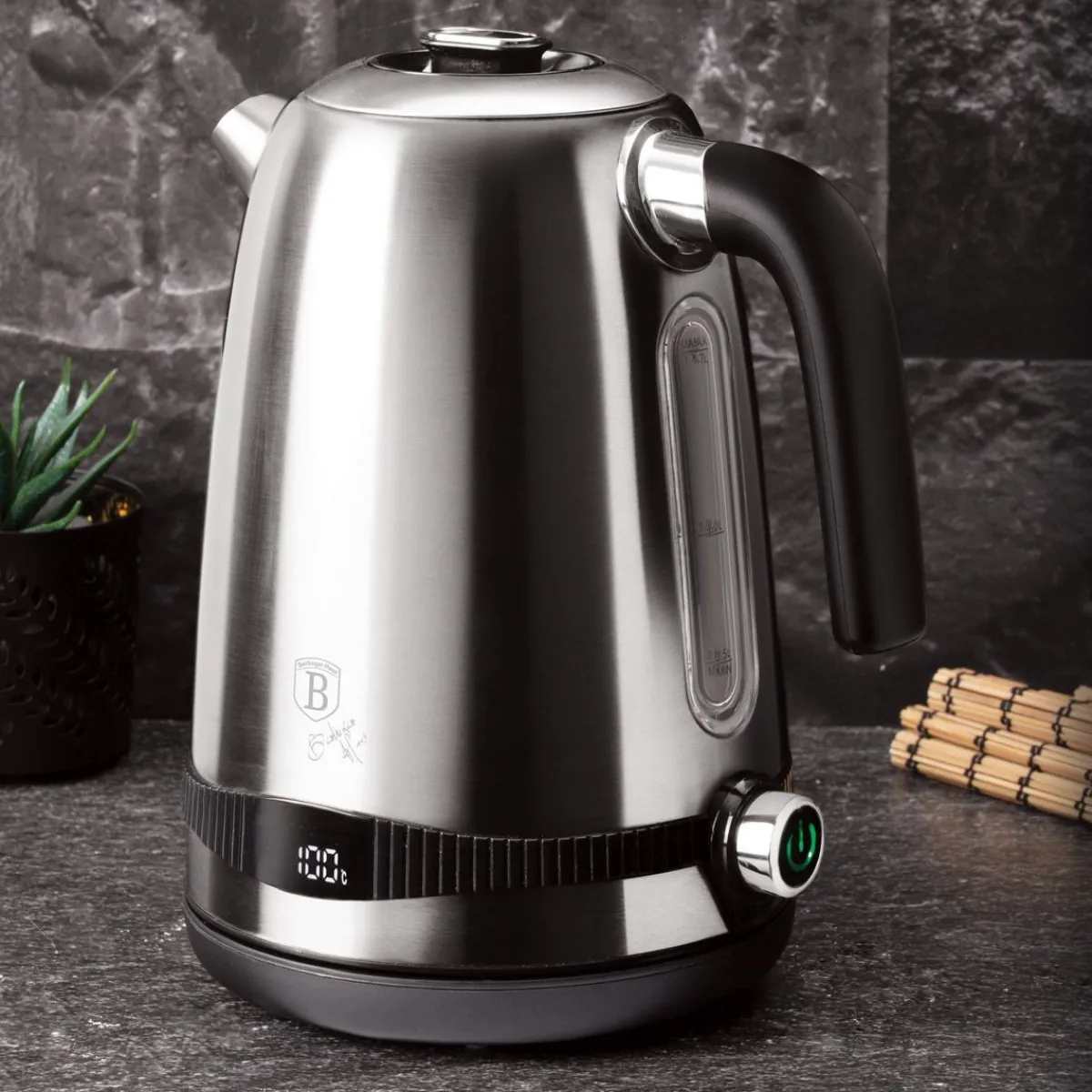 BERLINGER HAUS Czajnik Elektryczny Black Silver Eternal Z Regulacja Temperatury Srebry 1,7 L Srebrny Outlet