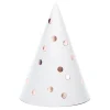 PARTYDECO Czapeczki Dots Ze Wzorem W Kropeczki 6 Szt. Bialy Hot