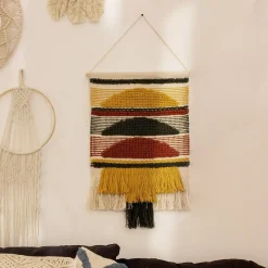 HOMLA Dekoracja Wiszaca Danto Z Zielonymi Wzorami 40X70 Cm Wielokolorowy Discount