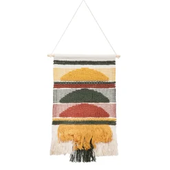 HOMLA Dekoracja Wiszaca Danto Z Zielonymi Wzorami 40X70 Cm Wielokolorowy Discount