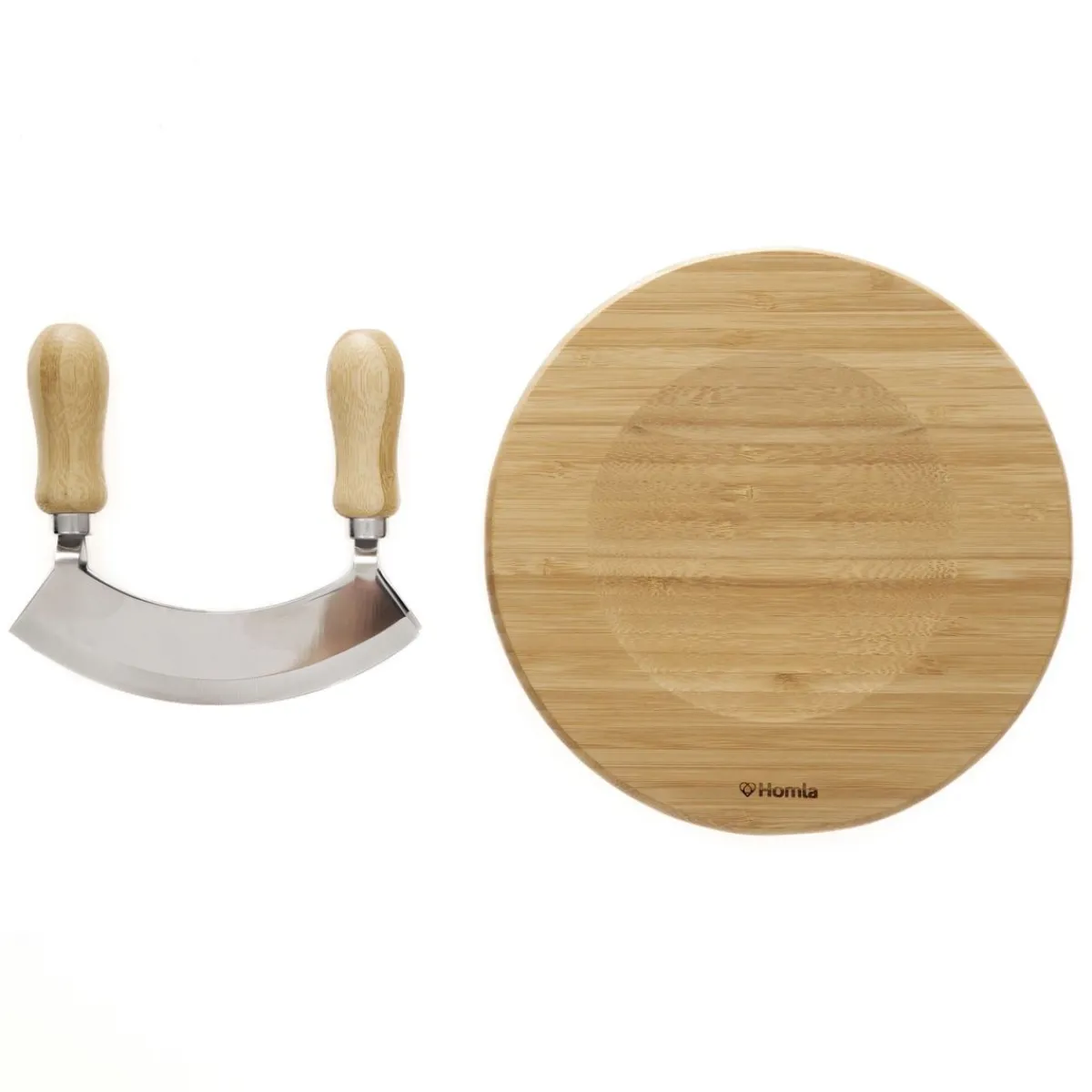 HOMLA Deska Bambou Okragla Z Nozykiem Do Ziol 20X1,6 Cm Best