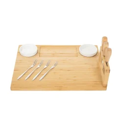 HOMLA Deska Rumi Do Serwowania Z Miseczkami I Widelczykami 37X28 Cm Naturalny New