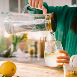 HOMLA Dzbanek Minta Ze Zlotym Wieczkiem 1,3 L Przezroczysty Best