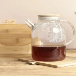 HOMLA Dzbanek Saffron Z Bambusowym Wieczkiem 1,8 L Przezroczysty Online