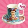 HOMLA Filizanka Frida Kahlo Do Espresso Ze Spodkiem Turkusowa 0,08 L Best