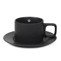 HOMLA Filizanka Marin Ze Spodkiem Czarna 0,2 L Outlet