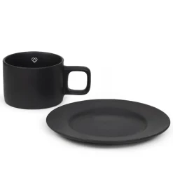 HOMLA Filizanka Marin Ze Spodkiem Czarna 0,2 L Outlet