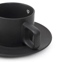 HOMLA Filizanka Marin Ze Spodkiem Czarna 0,2 L Outlet