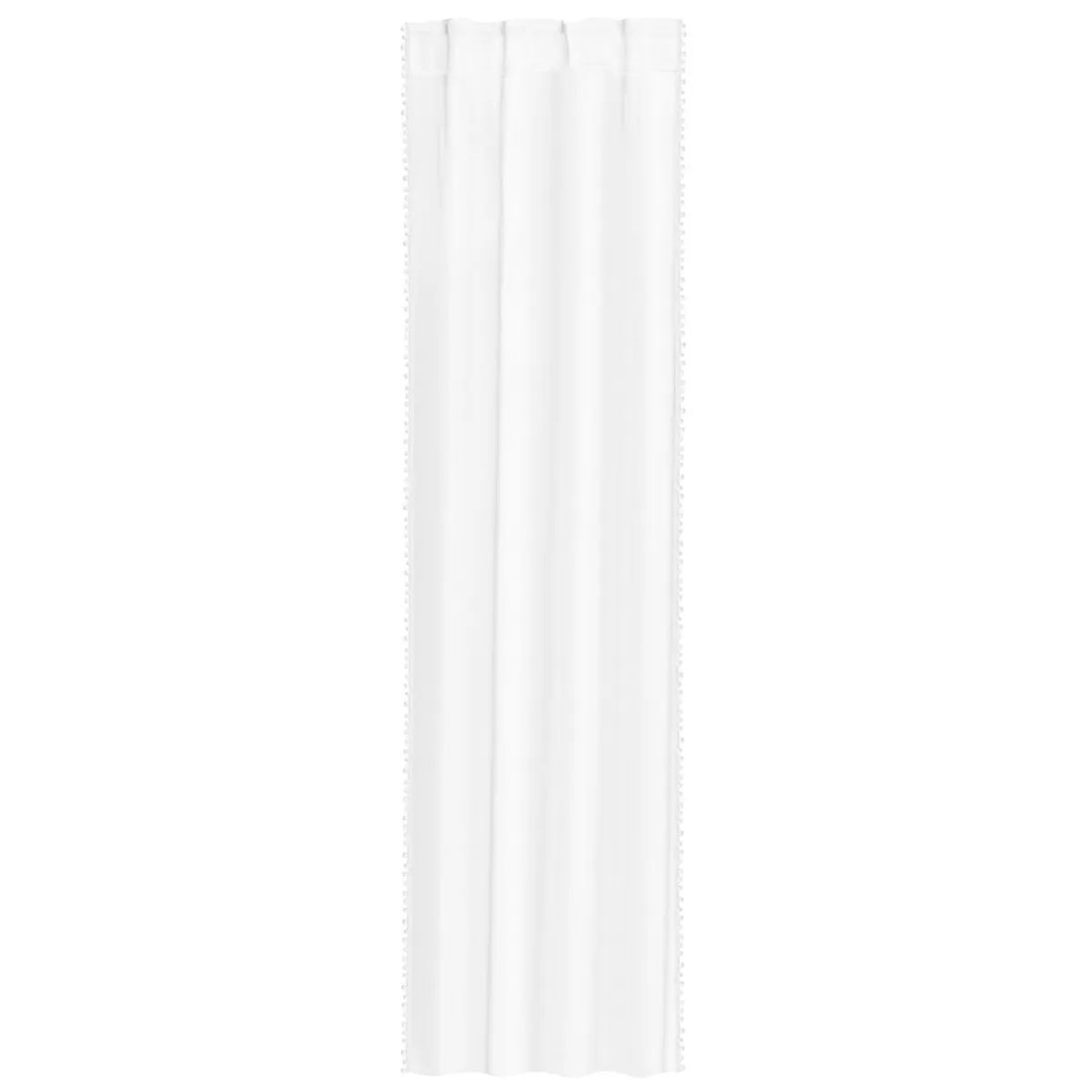 HOMLA Firanka Adi Z Pomponikami Biala 140X250 Cm Bialy New
