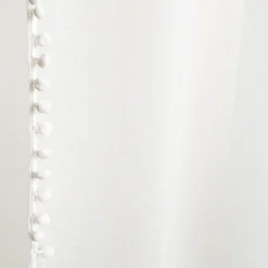 HOMLA Firanka Adi Z Pomponikami Biala 140X250 Cm Bialy New