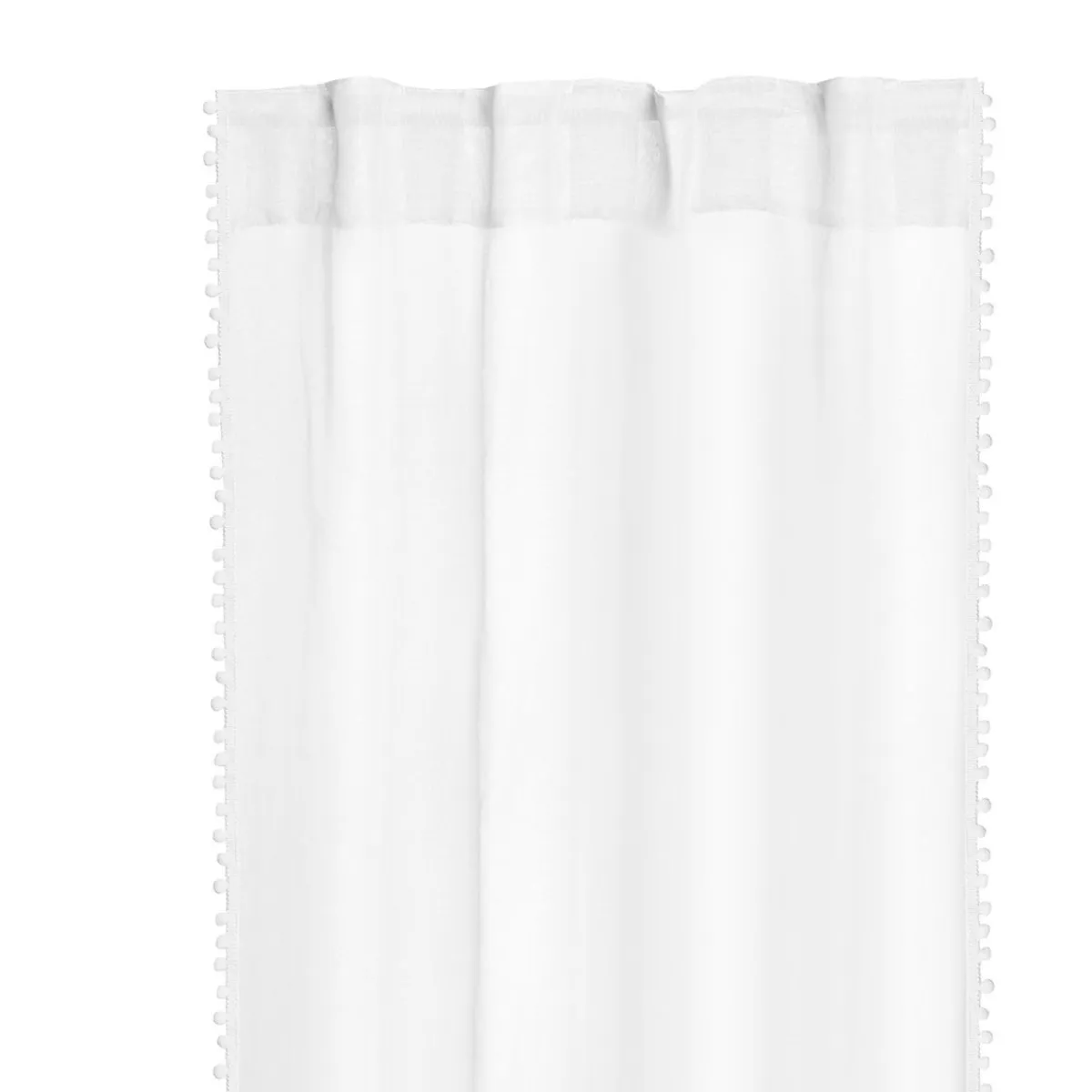 HOMLA Firanka Adi Z Pomponikami Biala 140X250 Cm Bialy New