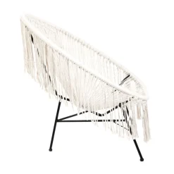 HOMLA Fotel Acapulco Bliss Makrama Ecru 93X73X85 Cm Outlet