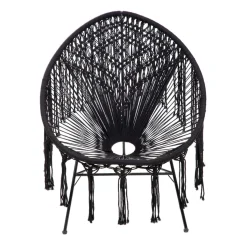 HOMLA Fotel Acapulco Spirit Makrama Czarna 93X73X85 Cm