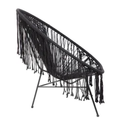 HOMLA Fotel Acapulco Spirit Makrama Czarna 93X73X85 Cm