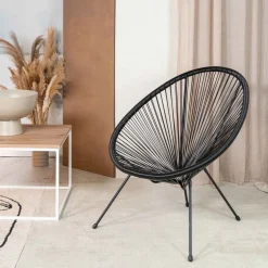 HOMLA Fotel Acapulco 93X73X85 Cm Czarny