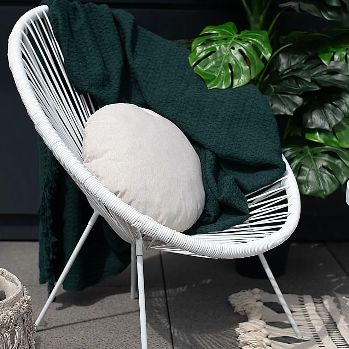 HOMLA Fotel Acapulco 93X73X85 Cm Bialy Hot