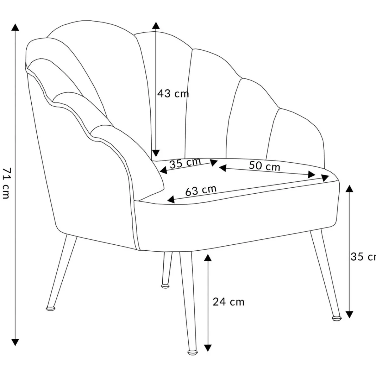 HOMLA Fotel Ariel 65X71X76 Cm Szary New