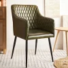 HOMLA Fotel Brizo W Obiciu Ze Skory Bawolej Zielone 55X60X86 Cm Clearance