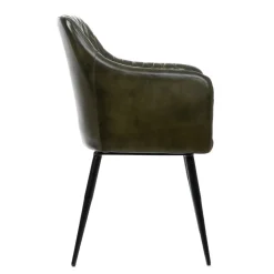 HOMLA Fotel Brizo W Obiciu Ze Skory Bawolej Zielone 55X60X86 Cm Clearance