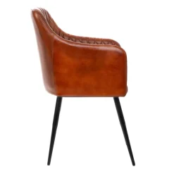 HOMLA Fotel Brizo W Obiciu Ze Skory Bawolej Brazowe 55X60X86 Cm Discount