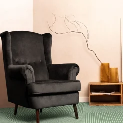 HOMLA Fotel Fossby 86X85X108 Cm Czarny New
