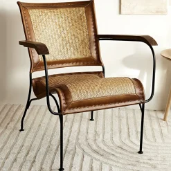 HOMLA Fotel Gladio W Obiciu Ze Skory Bawolej Brazowe 68X76X75 Cm Best