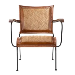 HOMLA Fotel Gladio W Obiciu Ze Skory Bawolej Brazowe 68X76X75 Cm Best