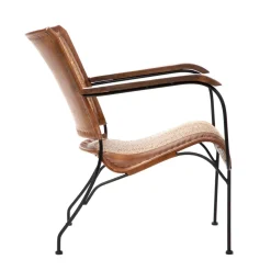 HOMLA Fotel Gladio W Obiciu Ze Skory Bawolej Brazowe 68X76X75 Cm Best