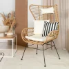 HOMLA Fotel Jardin Pleciony 70X80X110Cm Naturalny Sale
