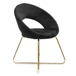 HOMLA Fotel Jared Welurowe Czarne 73X47X84 Cm Czarny